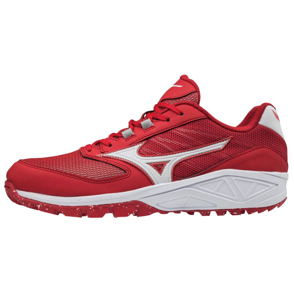 Mizuno Men's Dominant All Surface Low Turf Baseball Shoes Red/White (320565-NKO)